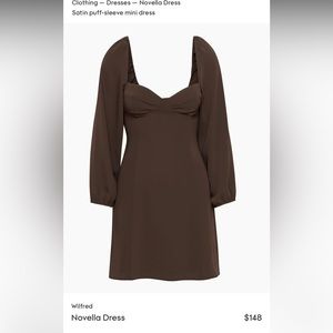 Aritzia Wilfred Novella Dress- Rich Mocha Brown Size 4
